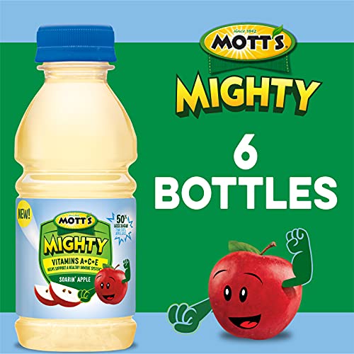 Motts Mighty Soarin Apple Juice Drink, 8 fl oz bottles, 6 pack