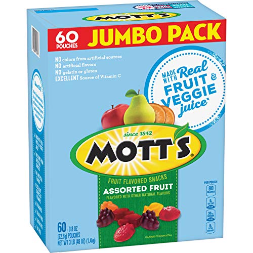 Motts Motts Fruit Flavored Snacks Assorted Fruit, 0.8 Oz, 60 Ct