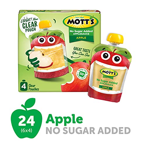 Motts No Sugar Added Applesauce, 3.2 Ounce Pack Of 24 Clear P