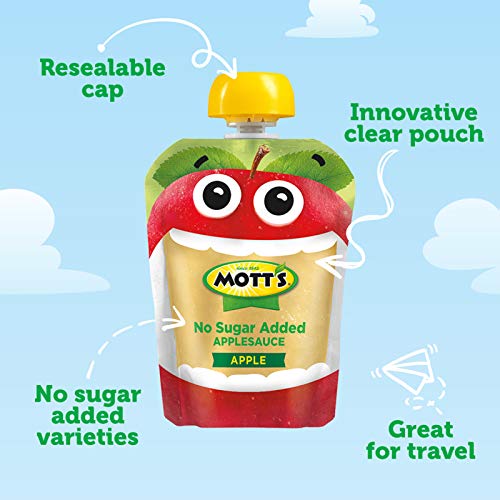 Motts No Sugar Added Applesauce, 3.2 Ounce Pack Of 24 Clear P