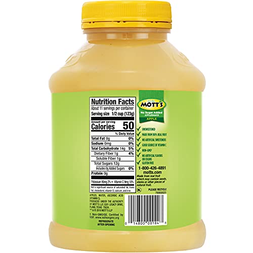 Motts No Sugar Added Applesauce, 46 Ounce Jar