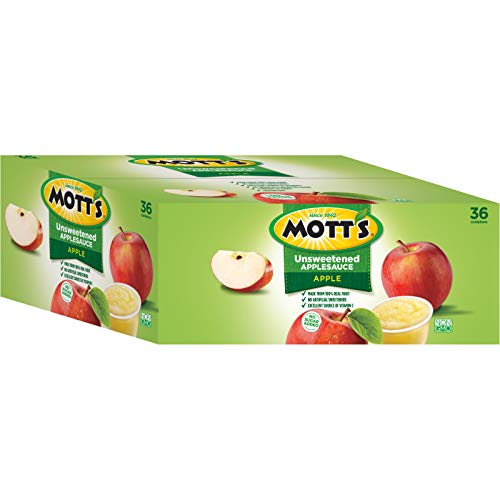 Motts Unsweetened Applesauce, 3.9 Ounce Cup, 36 Count Pack Of