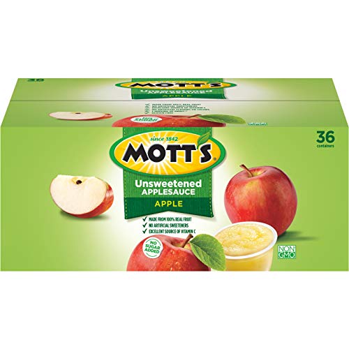 Motts Unsweetened Applesauce, 3.9 Ounce Cup, 36 Count Pack Of