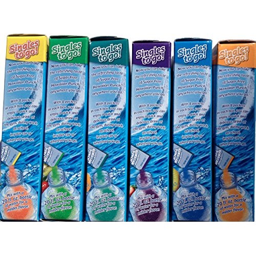 Variety 6Pk Hawaiian Punch Sugarfree Singles 48 Singles Total