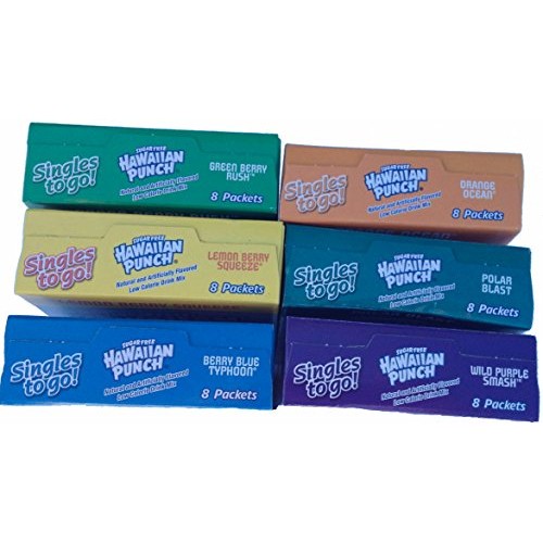 Variety 6Pk Hawaiian Punch Sugarfree Singles 48 Singles Total