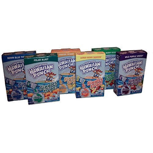 Variety 6Pk Hawaiian Punch Sugarfree Singles 48 Singles Total