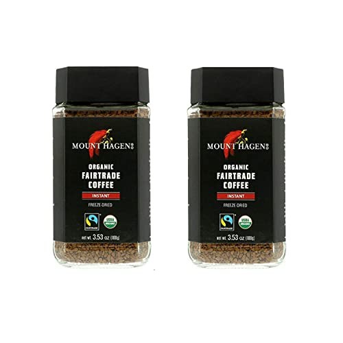 Mount Hagen Freeze Dried Instant Coffee- 3.53 Oz Jars- 2 Pack