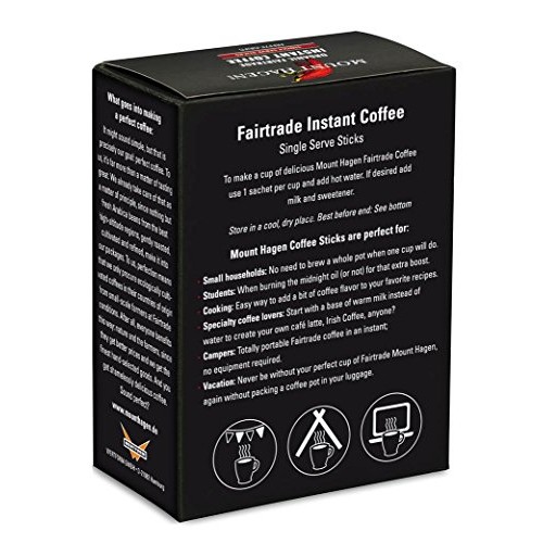 Mount Hagen Organic Instant Regular Coffee, 25 Count Single Serv