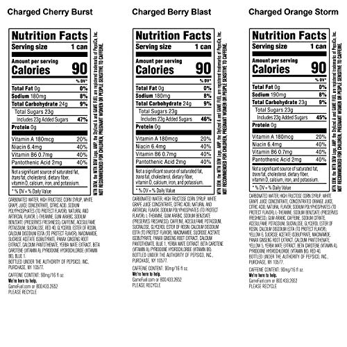 Mountain Dew Amp Game Fuel, 3 Flavor Variety Pack, 16 Fl Oz. Can