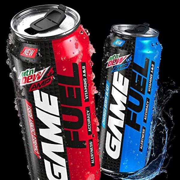 Mountain Dew Amp Game Fuel, 3 Flavor Variety Pack, 16 Fl Oz. Can