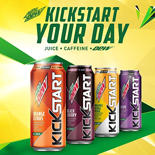 Mountain Dew Kickstart, Orange Citrus, 16 Fl Oz 12 Count