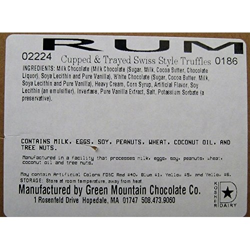 Champagne And Rum Chocolate Flavored Truffles Gift Box 12 Pcs