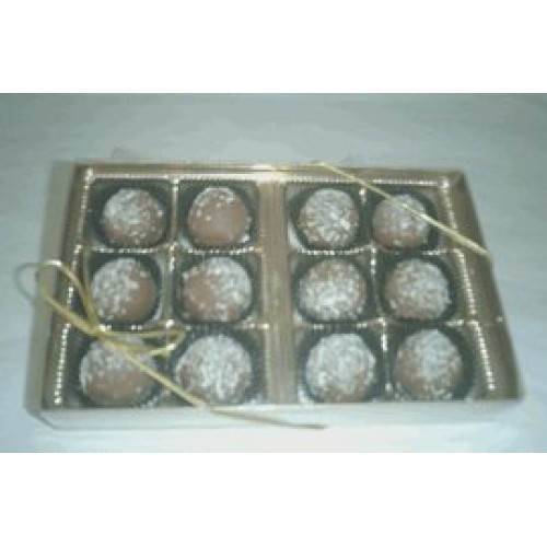 Champagne And Rum Chocolate Flavored Truffles Gift Box 12 Pcs