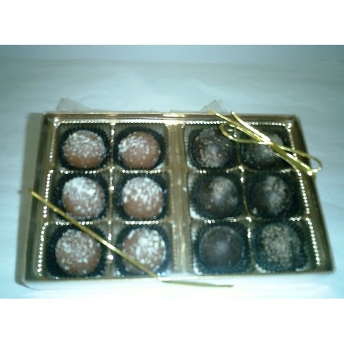 Champagne And Rum Chocolate Flavored Truffles Gift Box 12 Pcs