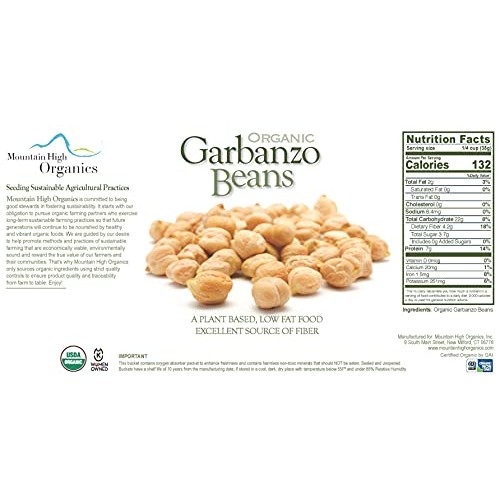 Mountain High Organics Organic Non-Gmo Garbanzo Beans 25 Lb Bag