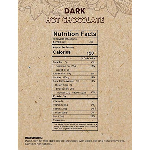 Mountain High All Natural Hot Chocolate Envelopes Dark Chocolat