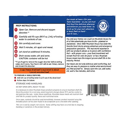 Mountain House Diced Beef | Freeze Dried Survival &Amp; Emergency Fo