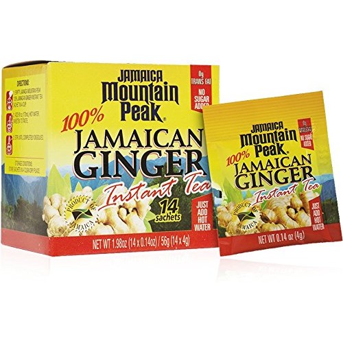 Jamaica Mountain Peak Ginger Instant Tea Unsweetened 14 Sachets