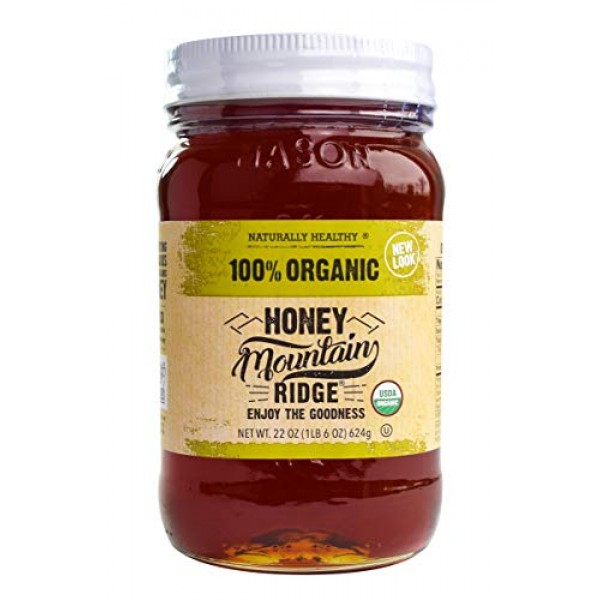 USDA Organic Mountain Ridge Honey - 22 oz of 100% Pure Raw Honey...