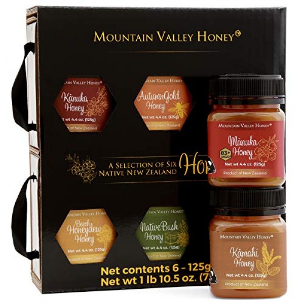 Raw Honey Gift Box Set of 6 with Premium Manuka Honey MGO 83, ...