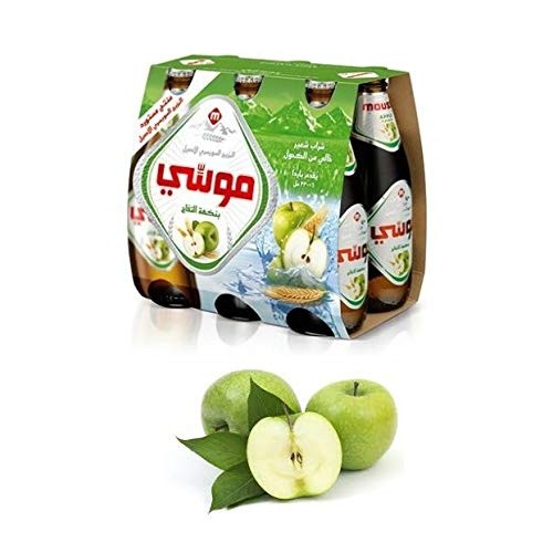 Moussy Apple Malt Beverage Non Alcoholic Drink - Pack Of 6 Glass