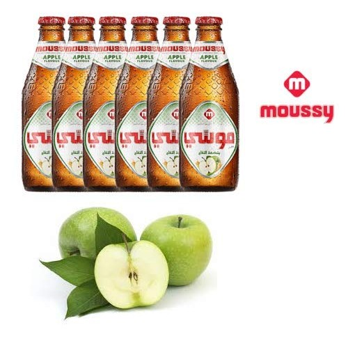 Moussy Apple Malt Beverage Non Alcoholic Drink - Pack Of 6 Glass