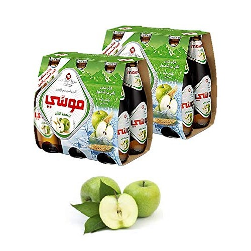 Moussy Apple Malt Beverage Non Alcoholic Drink - Pack Of 12 Glas
