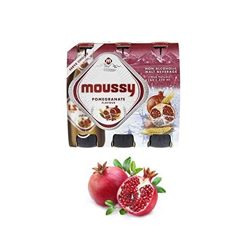 Moussy Pomegranate Malt Beverage Non Alcoholic Drink - Pack Of 6