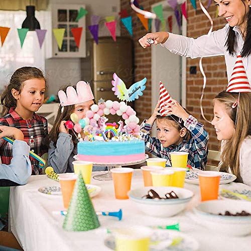 Movinpe Unicorn Cake Topper, 2 Magic Unicorns Sculpture, 1 Pink