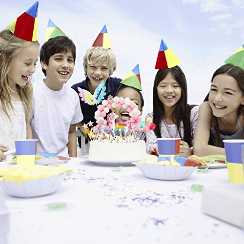 Movinpe Unicorn Cake Topper, 2 Magic Unicorns Sculpture, 1 Pink