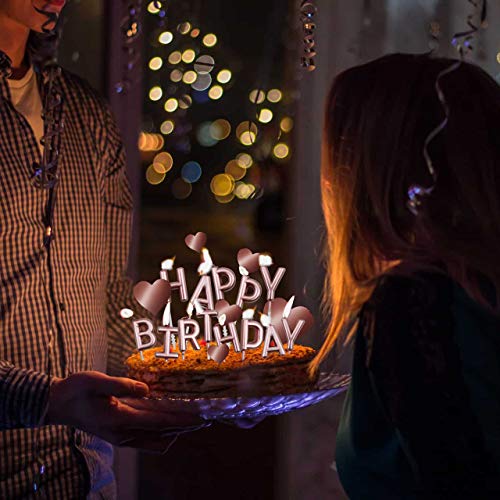 Movinpe Rose Gold Cake Topper Decoration With Happy Birthday Can