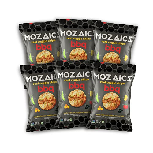 Mozaics BBQ - Popped Veggie Chips 6-pack | Healthy Pea Protein...