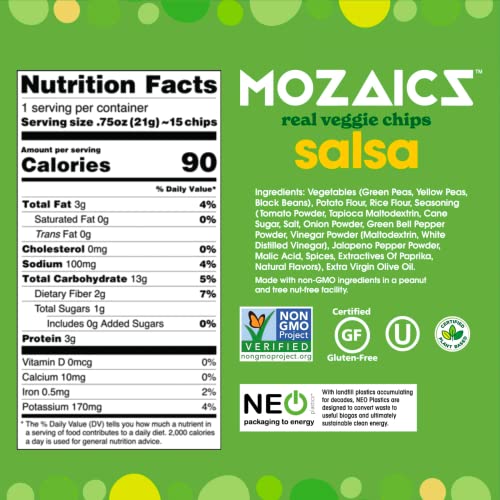 Mozaics SALSA snack bags- Popped Veggie Chips 20-pack | Health...