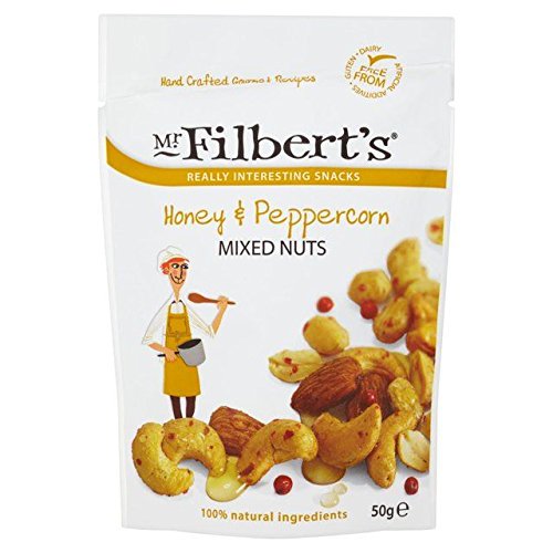 Mr Filberts Honey & Peppercorn Mixed Nuts - 50g 0.11lbs Mr Filberts Honey & Peppercorn Mixed Nuts - 50g 0.11lbs