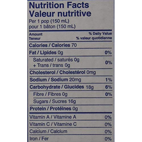 Mr. Freeze Jumbo Ice Pops Freezies 150 Mililiters/5 Ounces - 70