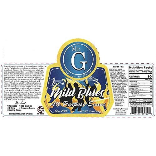 Mr. G Sauce Mild Blues Bbq And Marinade Hot Sauce - Gluten Free,