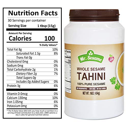 Mr. Sesame Whole Sesame Tahini 100% Pure Sesame No Preservatives