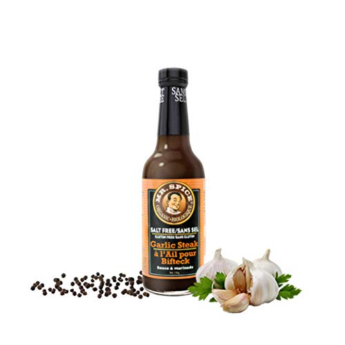 Mr. Spice Organic Garlic Steak Sauce - Salt-Free Marinade - Fat