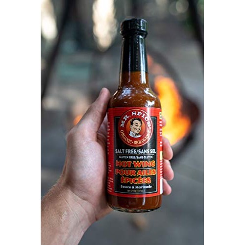 Mr. Spice Organic Hot Wing Sauce - Salt-Free Marinade - Fat-Free