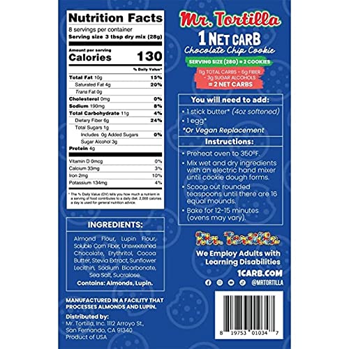Mr. Tortilla 1 Net Carb Cookie Mix - Low Carb, Paleo, Keto-Frien...