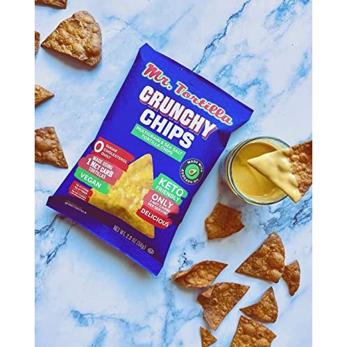 Mr. Tortillas Crunchy Chips - Keto-Friendly Vegan Snack Chips -...