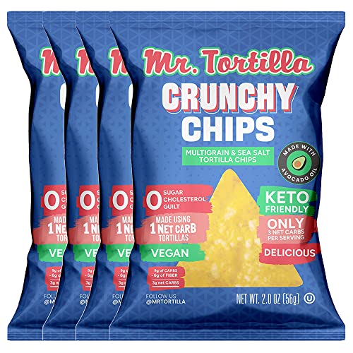 Mr. Tortillas Crunchy Chips - Keto-Friendly Vegan Snack Chips -...