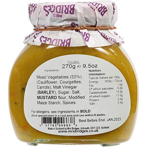 Mrs Bridges Piccalilli Vegetable Relish, 9.5 Ounce