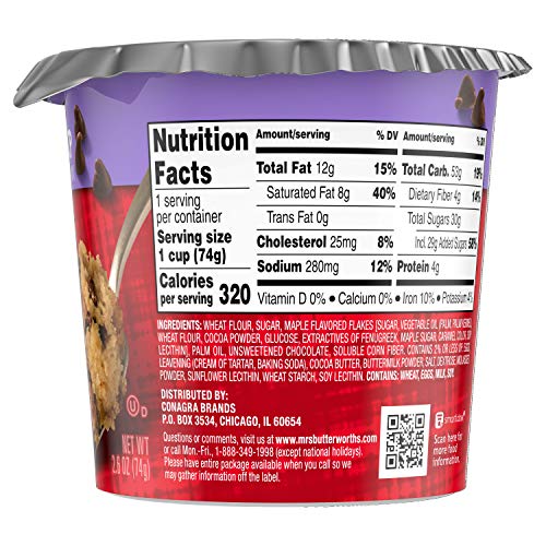 Mrs. Butterworths Pancake Breakfast Cup, Chocolate Chip Pancake