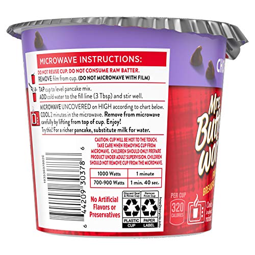 Mrs. Butterworths Pancake Breakfast Cup, Chocolate Chip Pancake