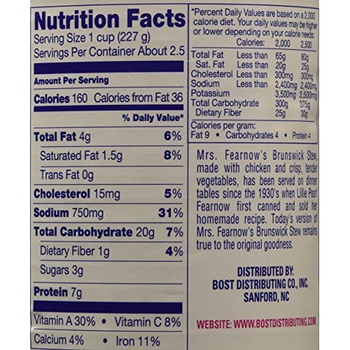 Mrs Fearnows Delicious Brunswick Stew With Chicken - 20 Oz Mrs Fearnows Delicious Brunswick Stew With Chicken - 20 Oz