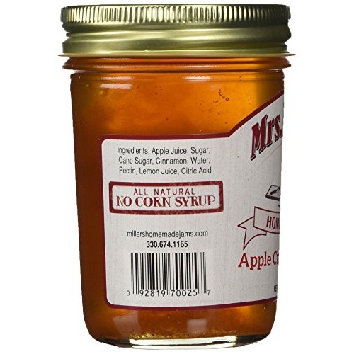 Mrs Millers Apple Cinnamon Jelly Amish Made ~ 2 / 8 Oz. Jars