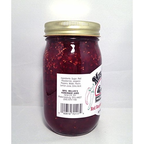 Huge 18 Oz. Mrs. Millers Amish Made Red Raspberry Jalapeño Jam
