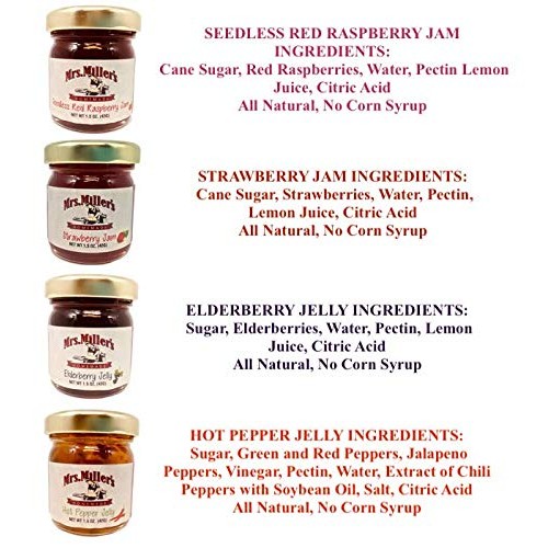 Mrs. Millers Amish Homemade Seedless Red Raspberry Jam Minis 1.