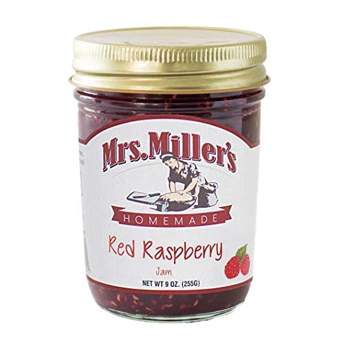 Mrs. Millers Amish Homemade Red Raspberry Jam 9 Ounces - 2 Pack